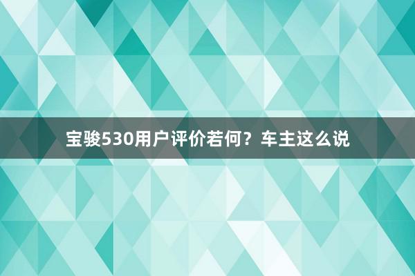 宝骏530用户评价若何？车主这么说